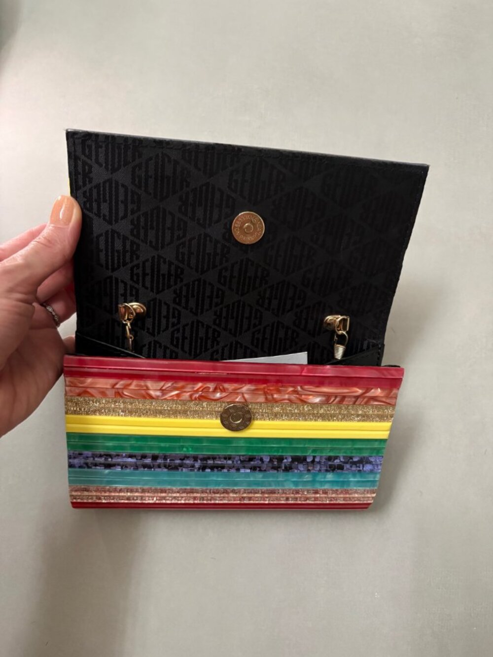 NEW KURT GEIGER PARTY ENVELOPE CLUTCH (Rainbow Color) NWT - Picture 2 of 5